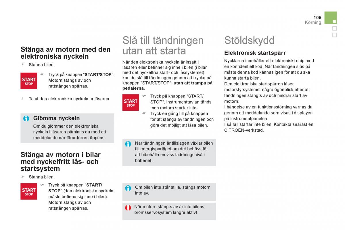Citroen DS5 instruktionsbok / page 107