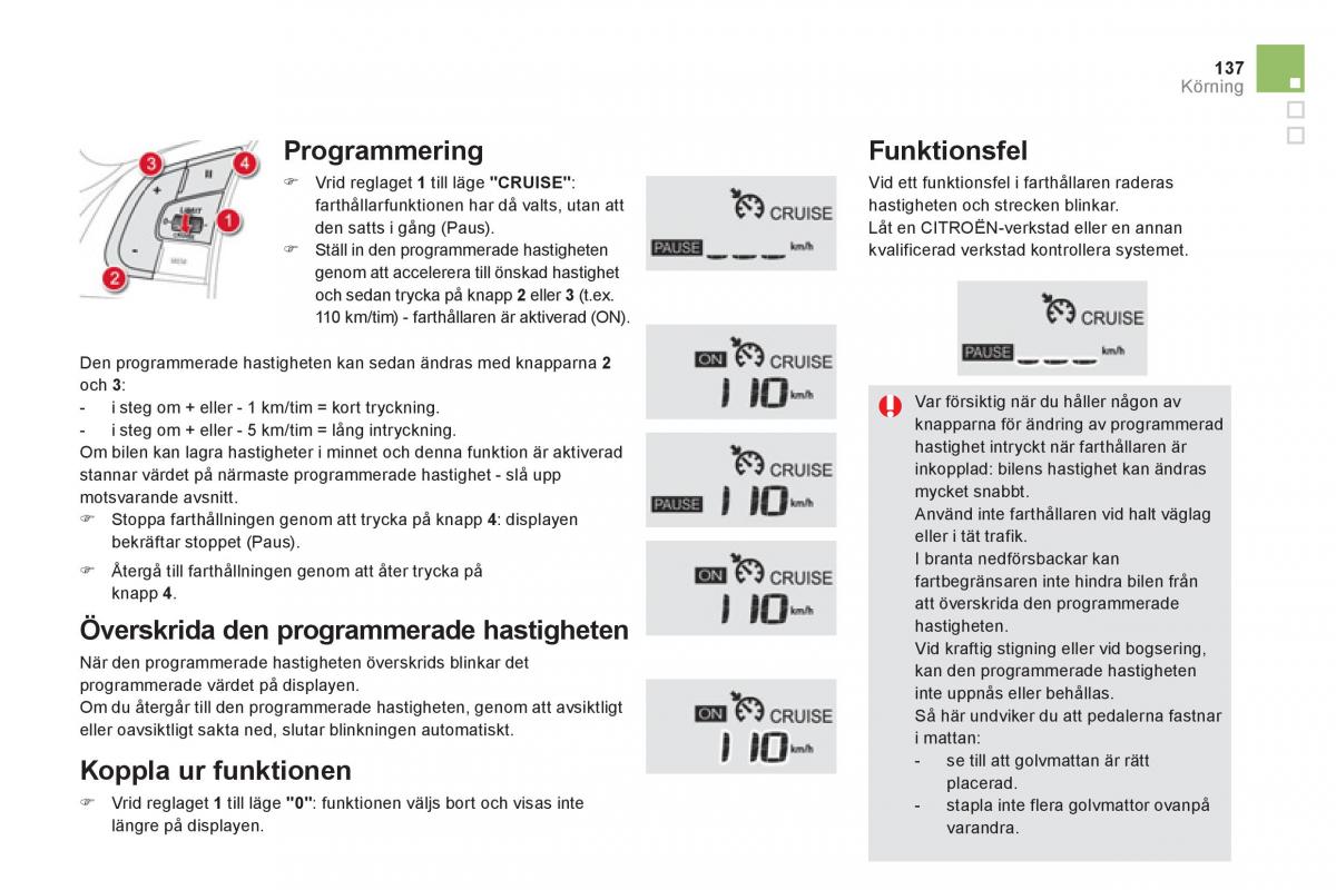 Citroen DS5 instruktionsbok / page 139