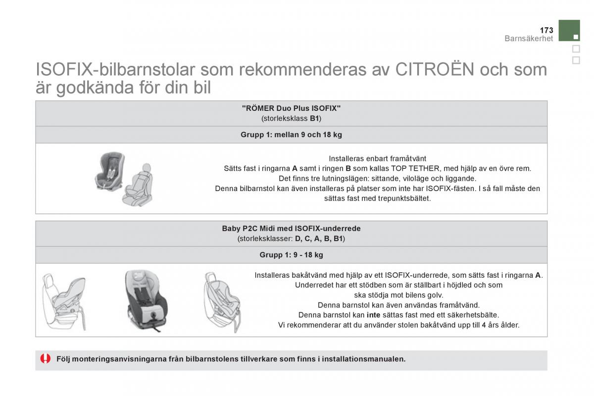 Citroen DS5 instruktionsbok / page 175