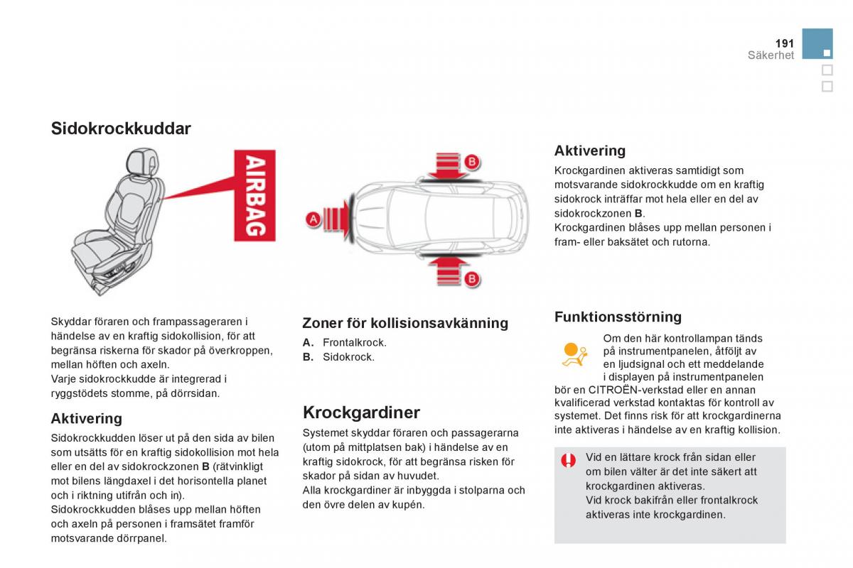 Citroen DS5 instruktionsbok / page 193