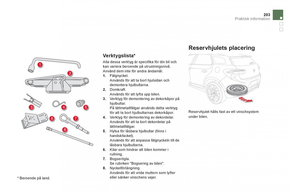 Citroen DS5 instruktionsbok / page 205