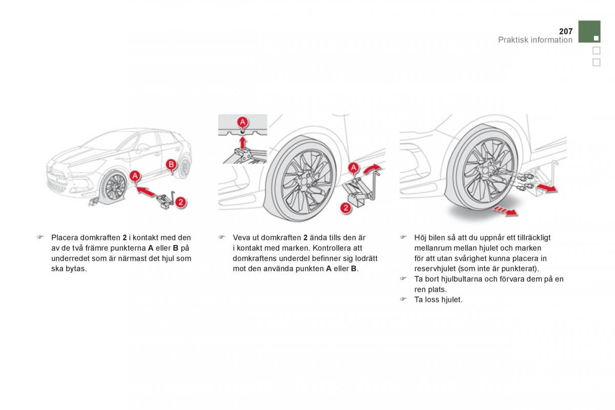 Citroen DS5 instruktionsbok / page 209