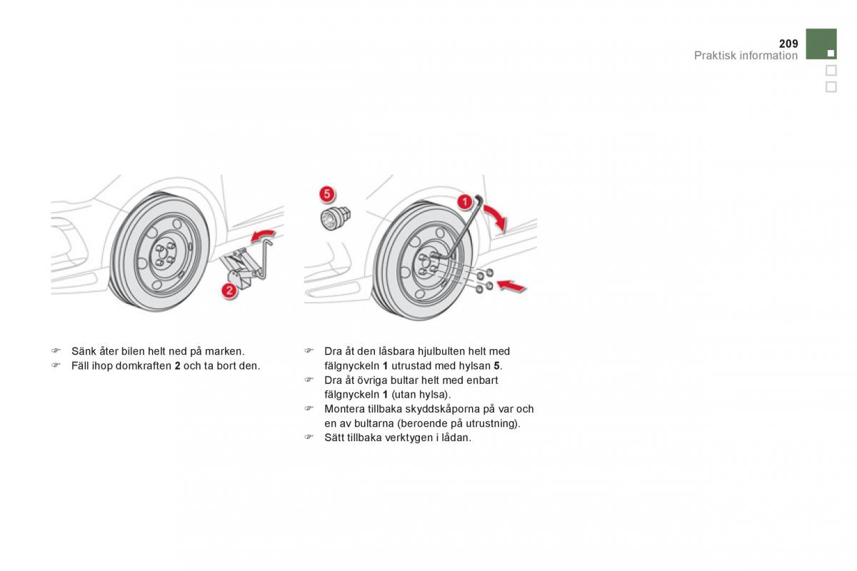 Citroen DS5 instruktionsbok / page 211