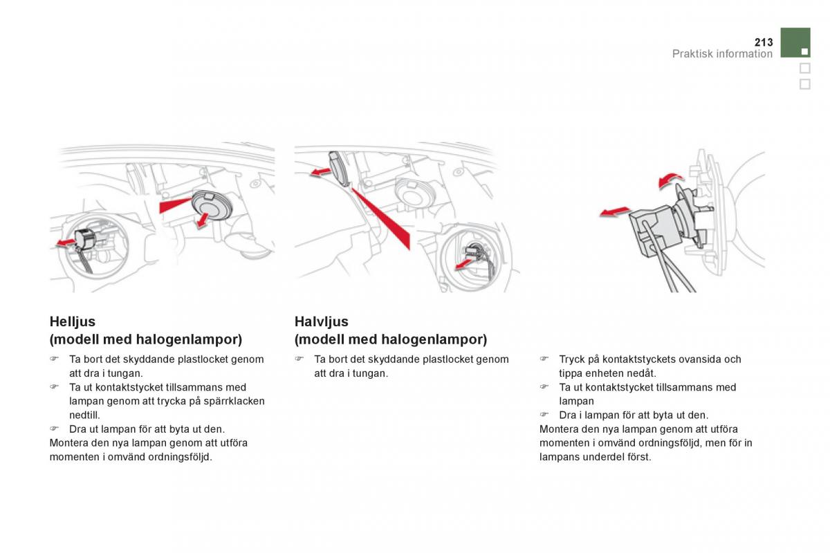 Citroen DS5 instruktionsbok / page 215