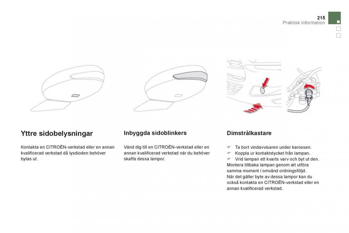 Citroen DS5 instruktionsbok / page 217