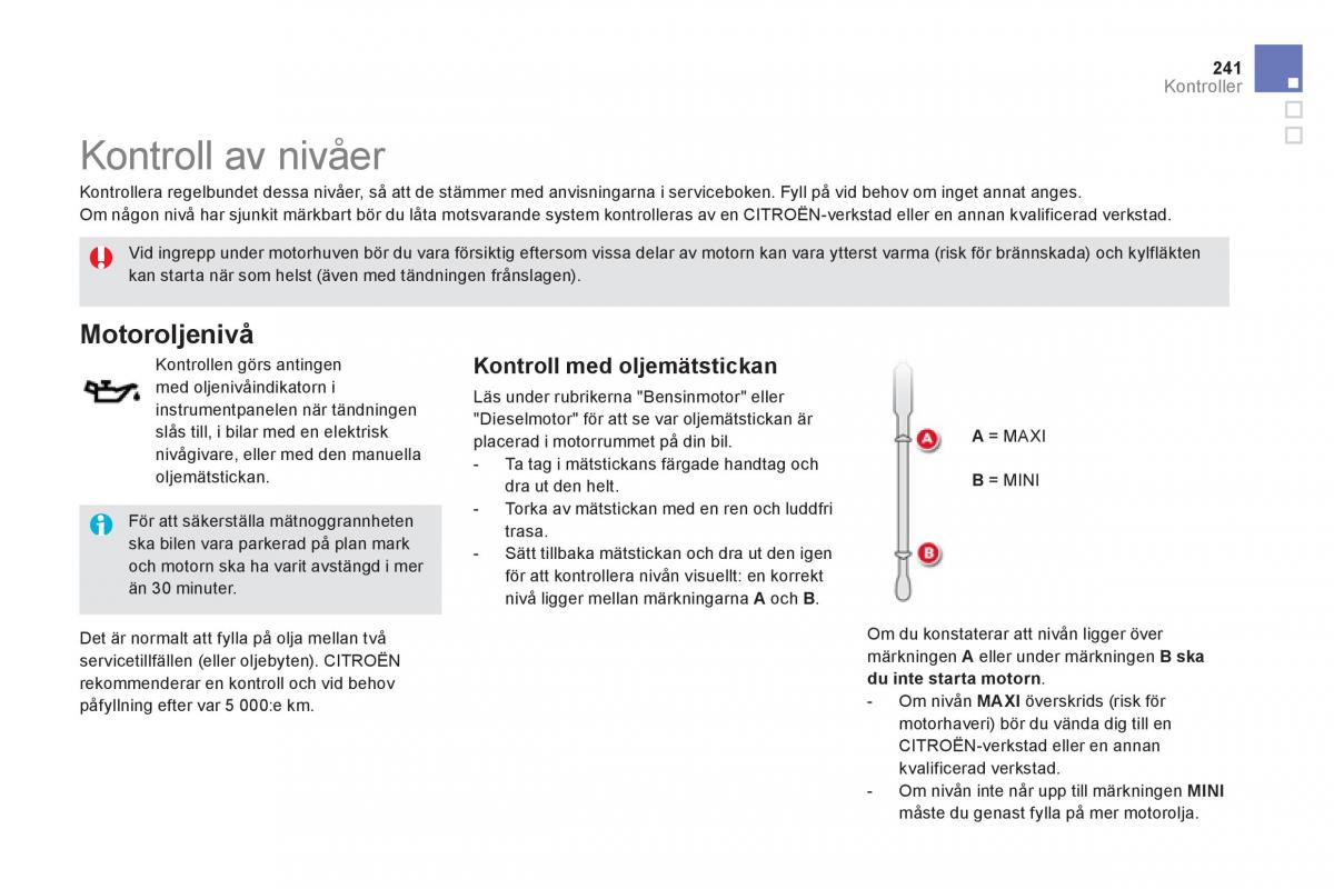 Citroen DS5 instruktionsbok / page 243