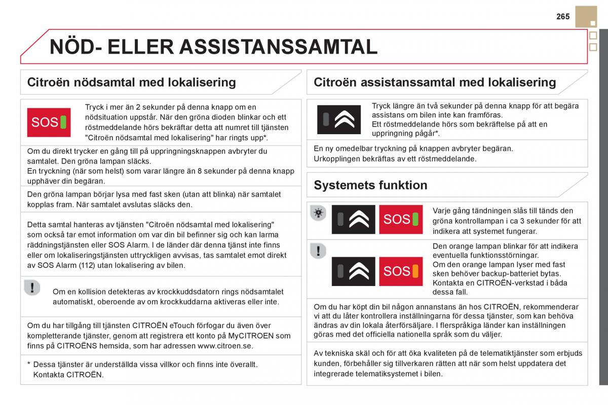 Citroen DS5 instruktionsbok / page 267