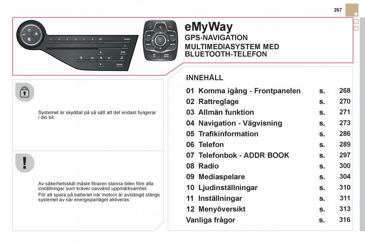 Citroen DS5 instruktionsbok / page 269