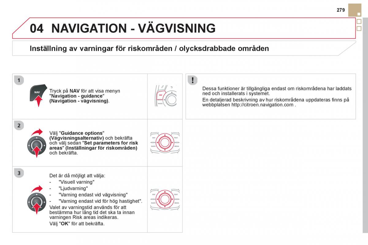 Citroen DS5 instruktionsbok / page 281