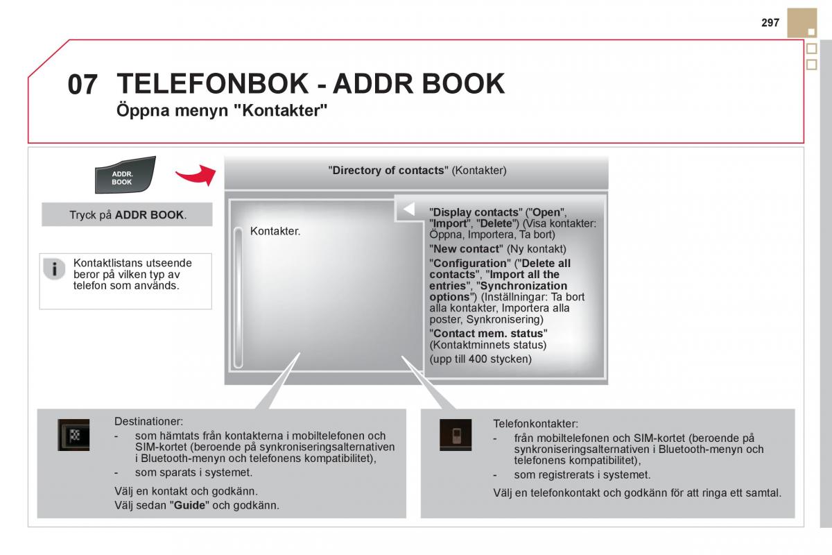 Citroen DS5 instruktionsbok / page 299