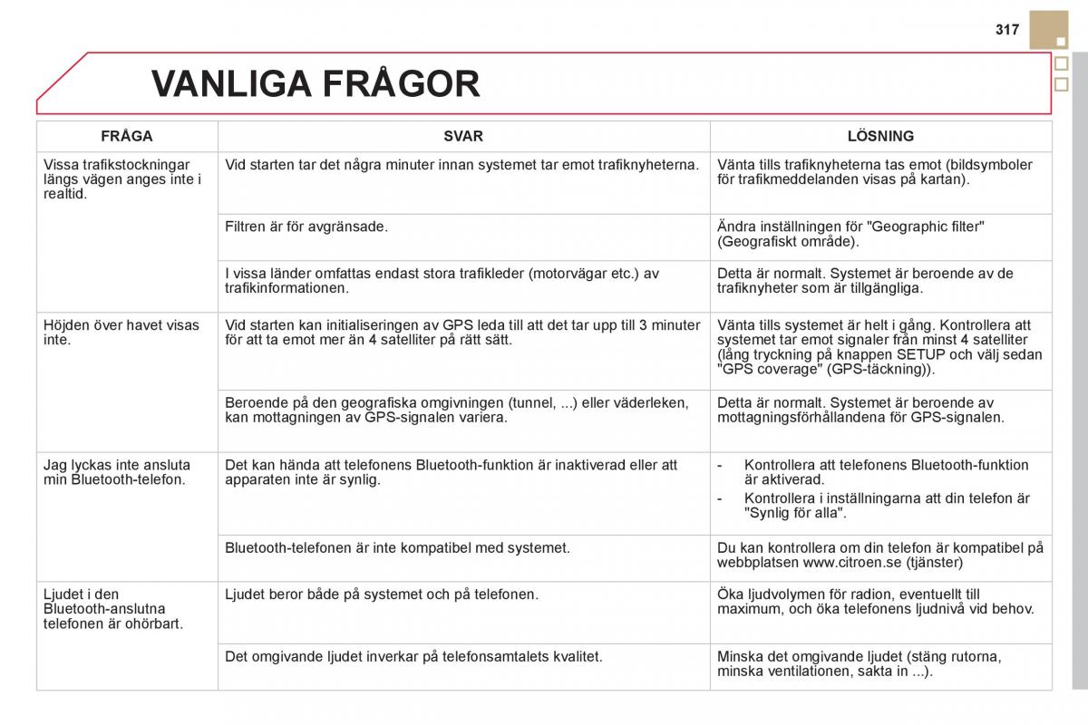 Citroen DS5 instruktionsbok / page 319