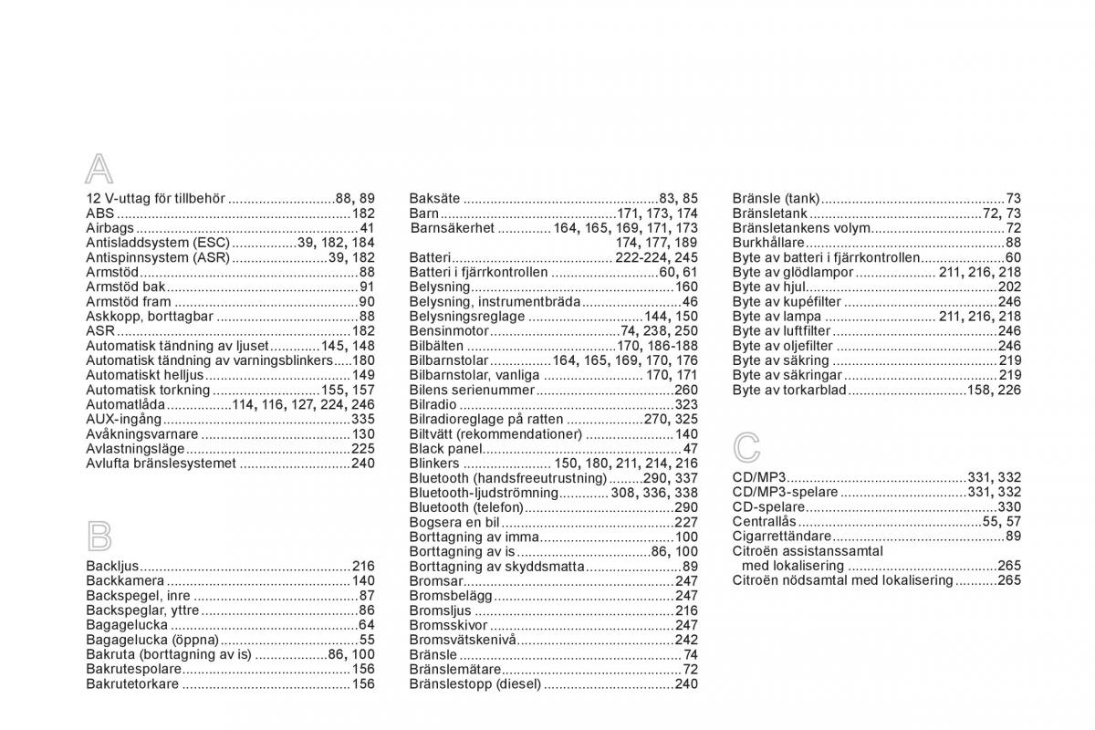 Citroen DS5 instruktionsbok / page 358