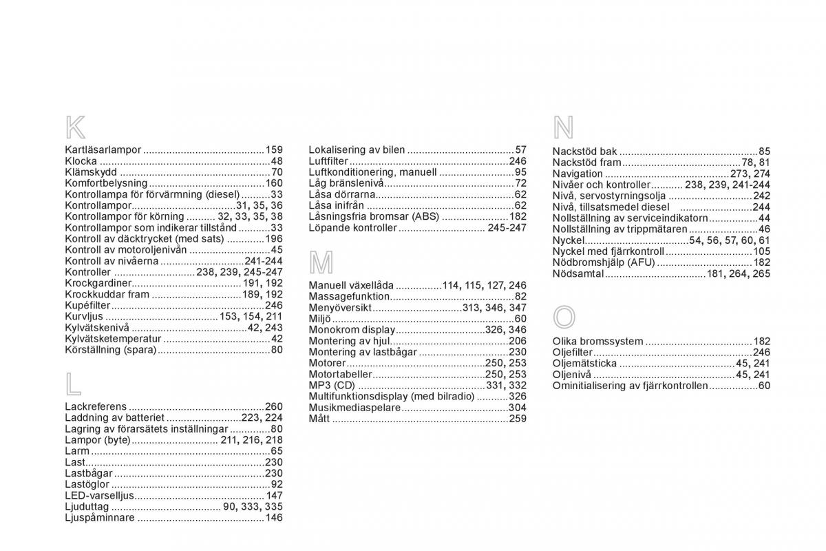 Citroen DS5 instruktionsbok / page 360