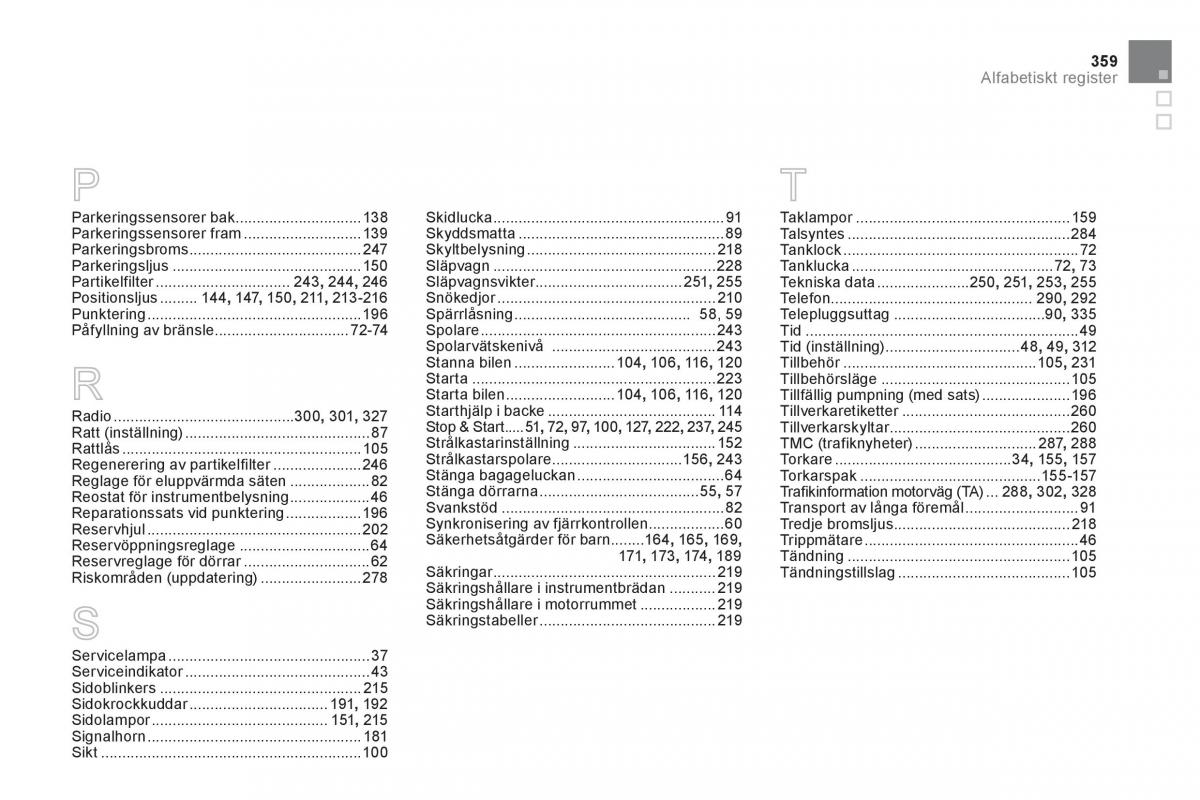 Citroen DS5 instruktionsbok / page 361