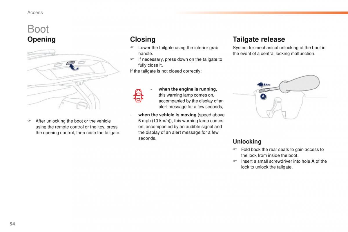 Peugeot 208 owners manual / page 56