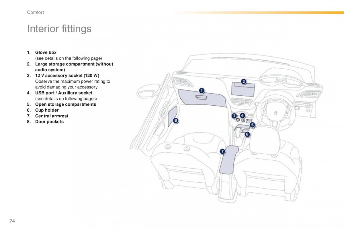 Peugeot 208 owners manual / page 76