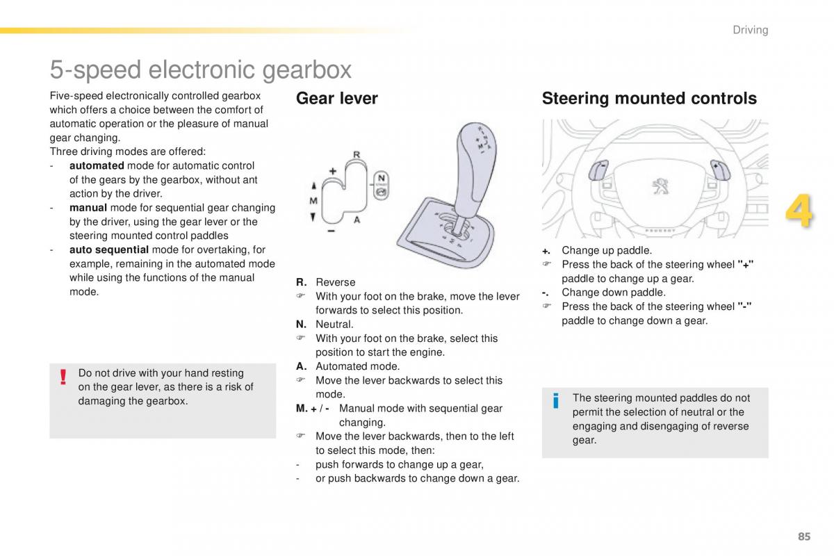 Peugeot 208 owners manual / page 87