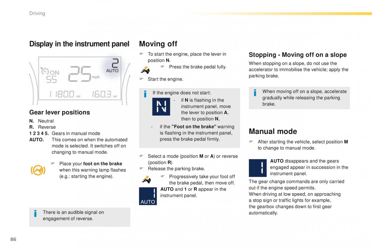 Peugeot 208 owners manual / page 88