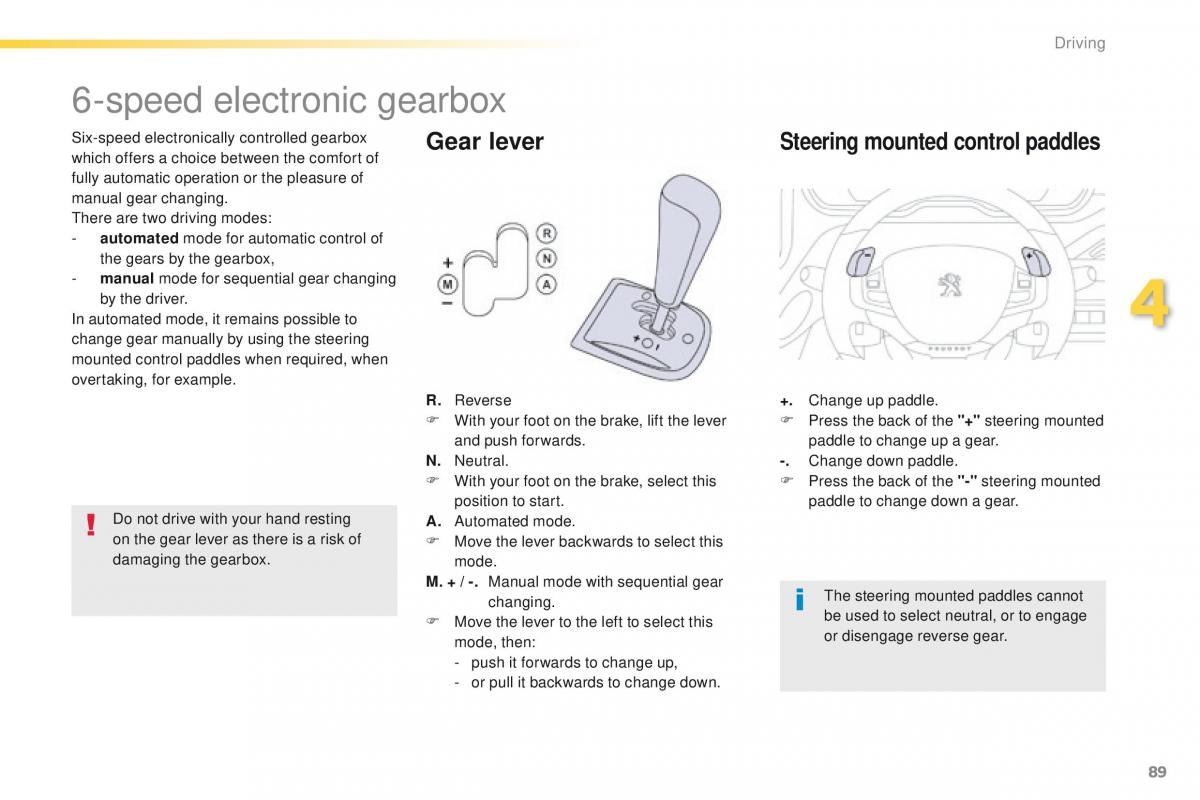 peugeot 208 owners manual / page 91