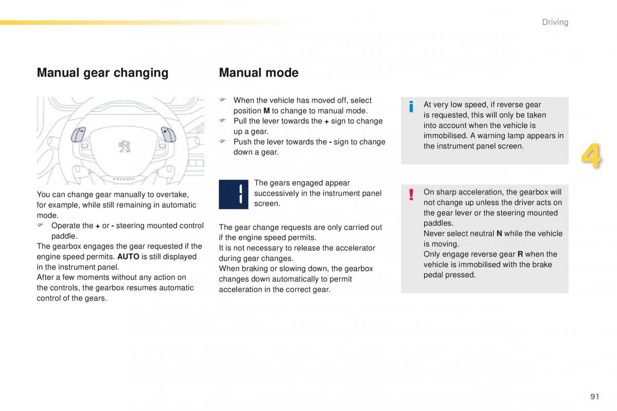 Peugeot 208 owners manual / page 93