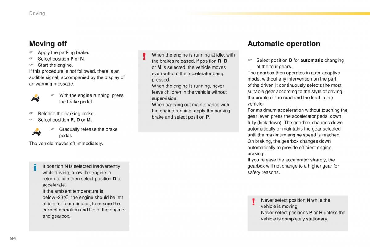 Peugeot 208 owners manual / page 96