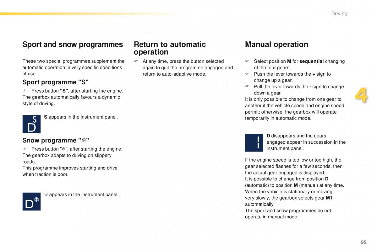 Peugeot 208 owners manual / page 97