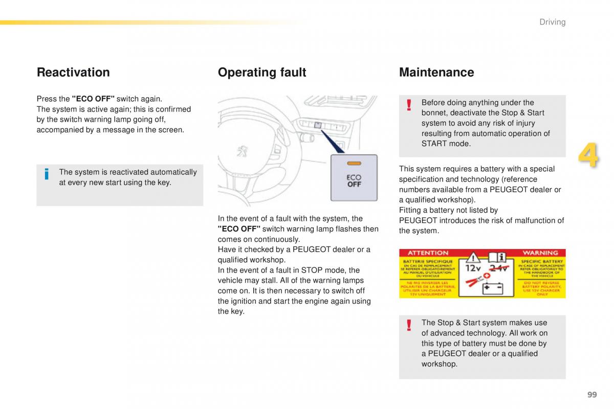 Peugeot 208 owners manual / page 101