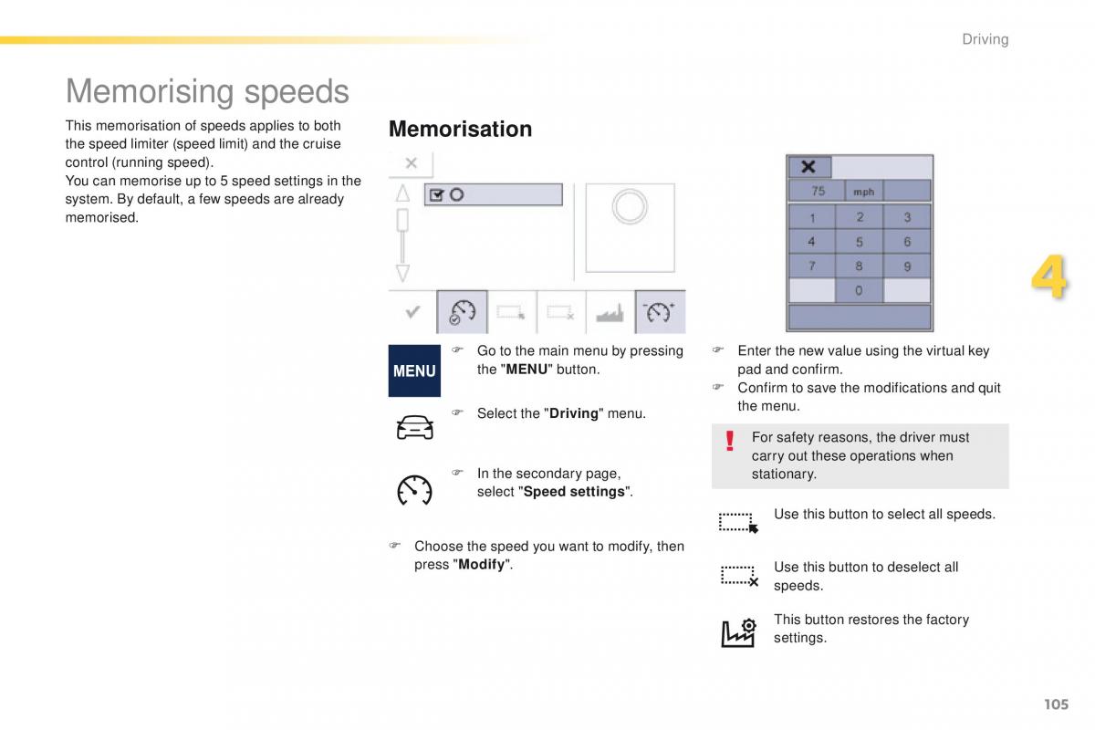 Peugeot 208 owners manual / page 107