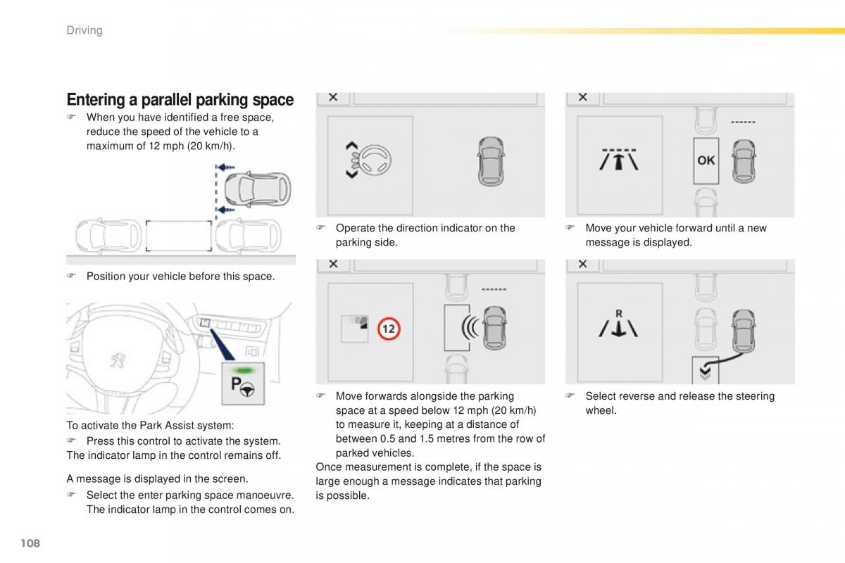 Peugeot 208 owners manual / page 110