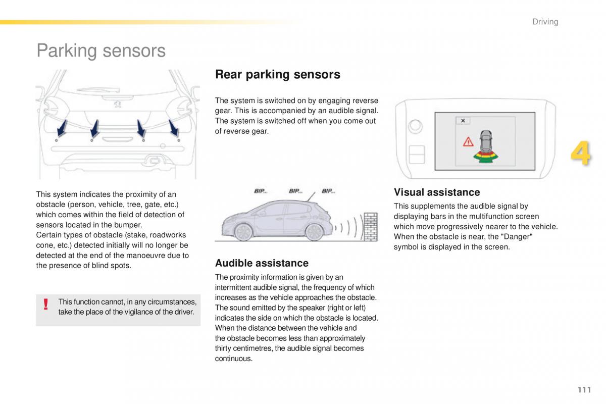 peugeot 208 owners manual / page 113