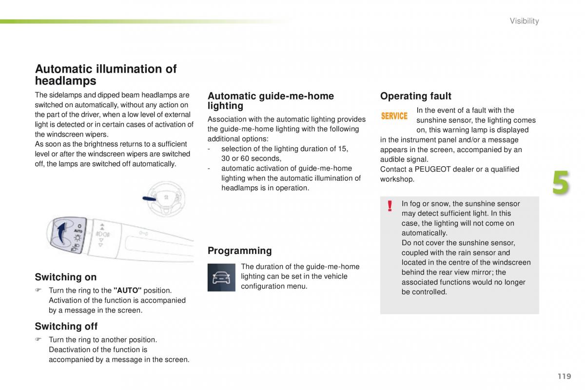 Peugeot 208 owners manual / page 121