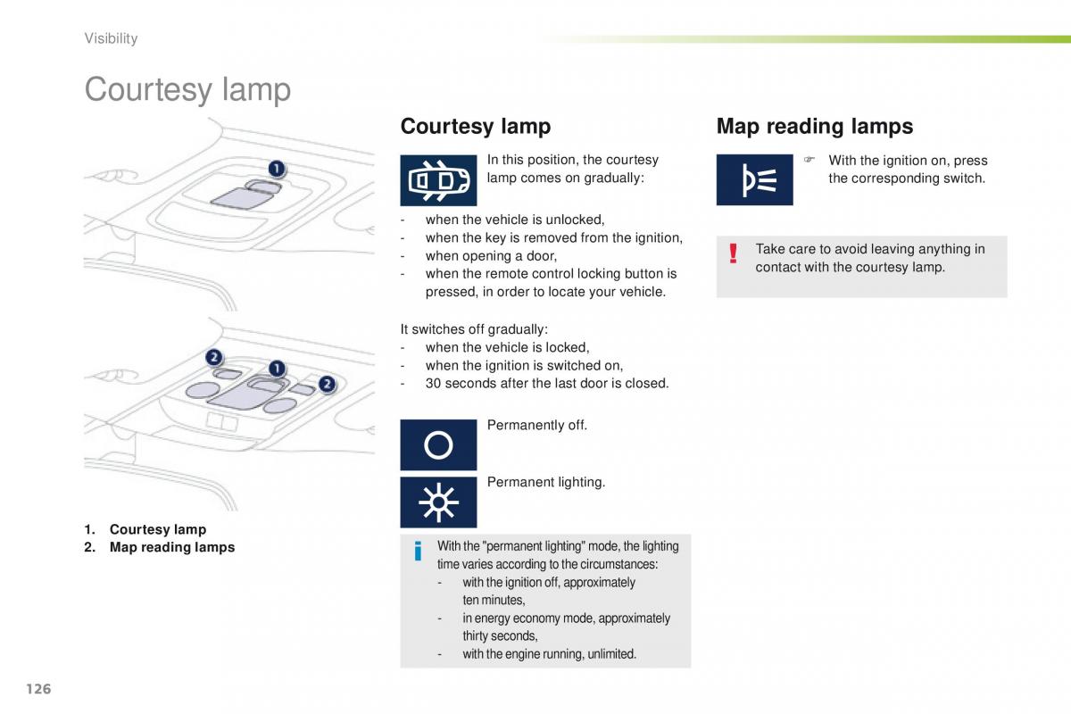 Peugeot 208 owners manual / page 128