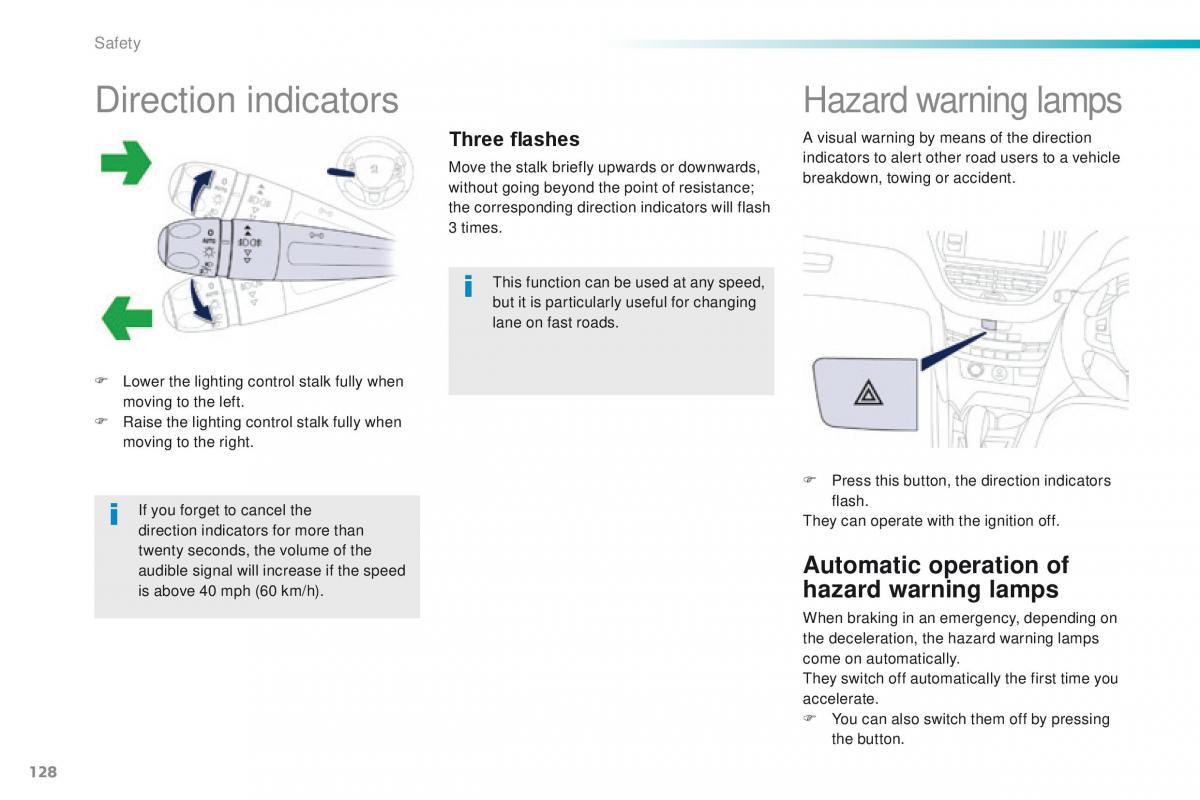 Peugeot 208 owners manual / page 130