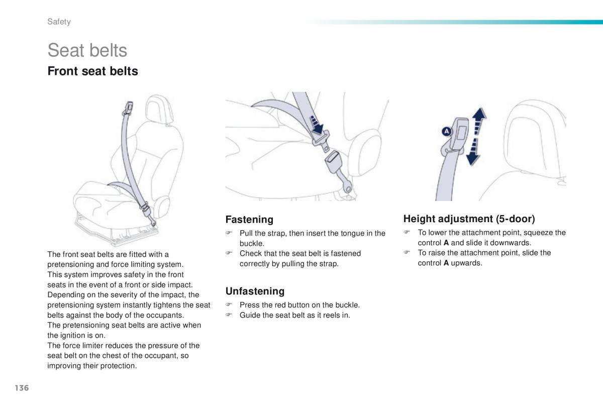 Peugeot 208 owners manual / page 138