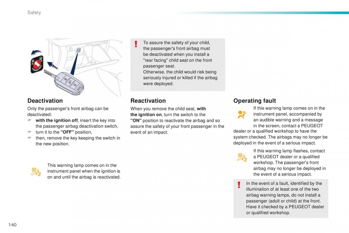 Peugeot 208 owners manual / page 142