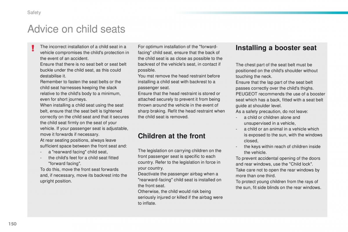 Peugeot 208 owners manual / page 152