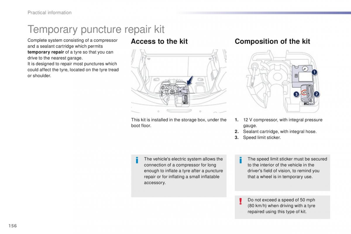 Peugeot 208 owners manual / page 158