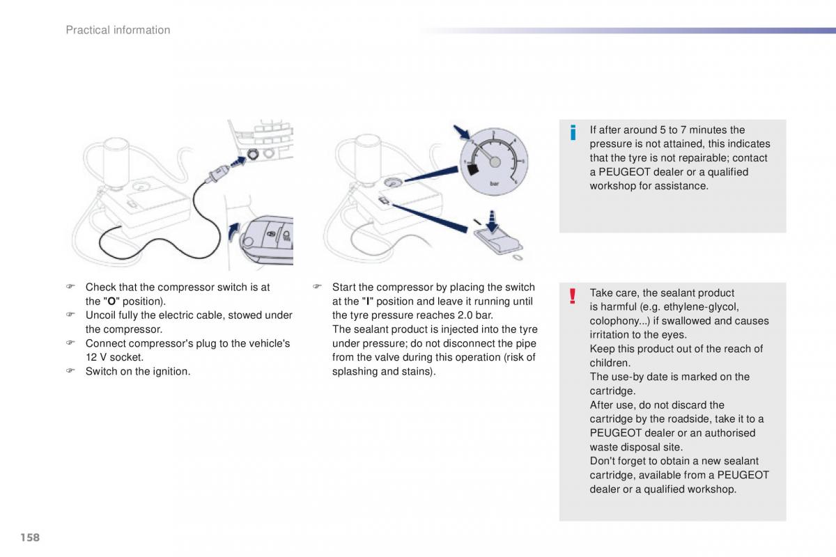 Peugeot 208 owners manual / page 160