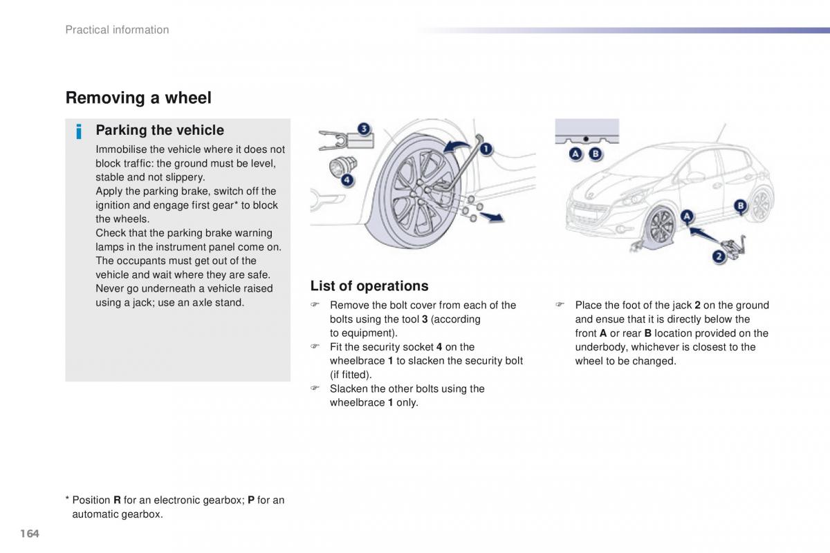 Peugeot 208 owners manual / page 166