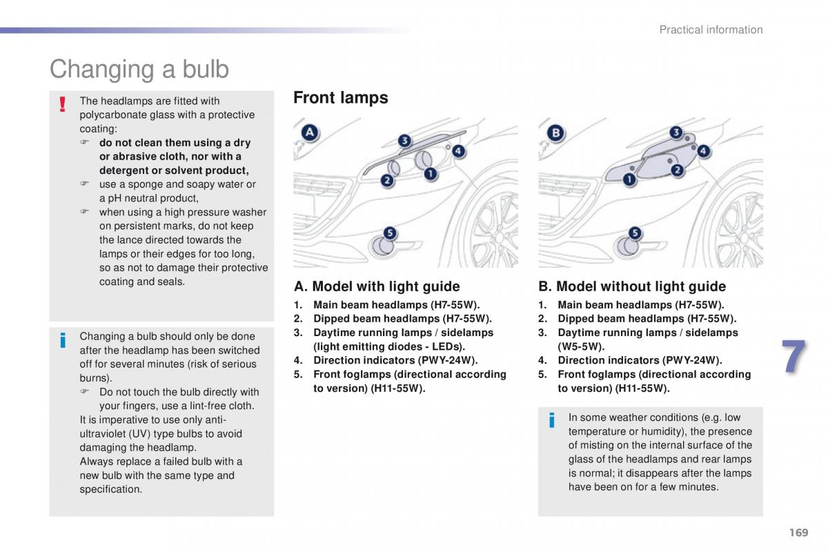 Peugeot 208 owners manual / page 171