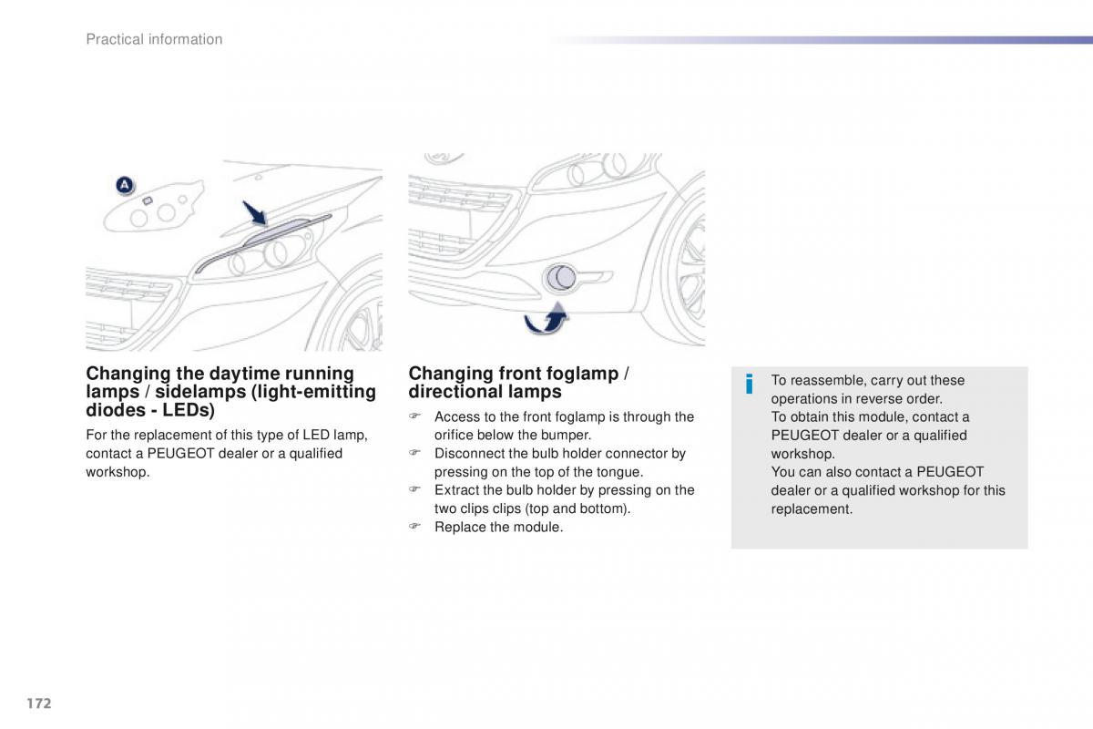 Peugeot 208 owners manual / page 174