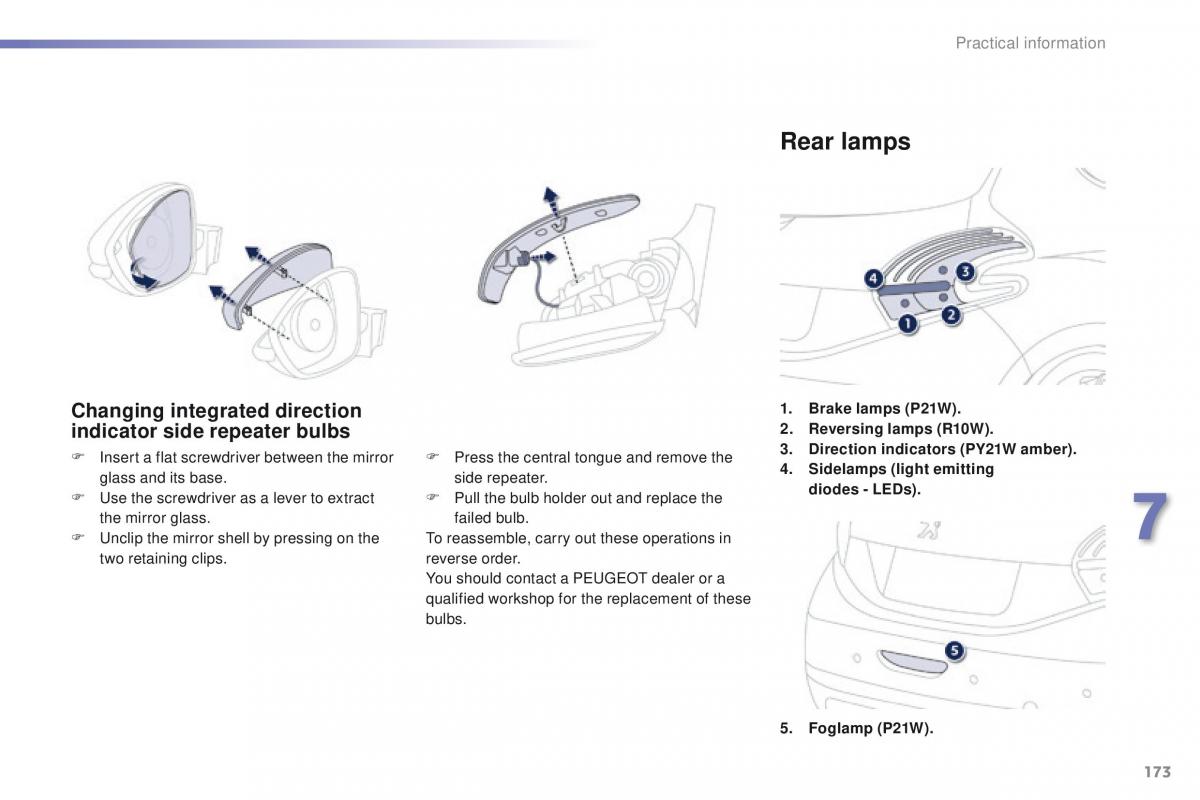 Peugeot 208 owners manual / page 175