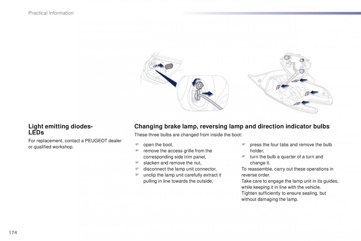 Peugeot 208 owners manual / page 176