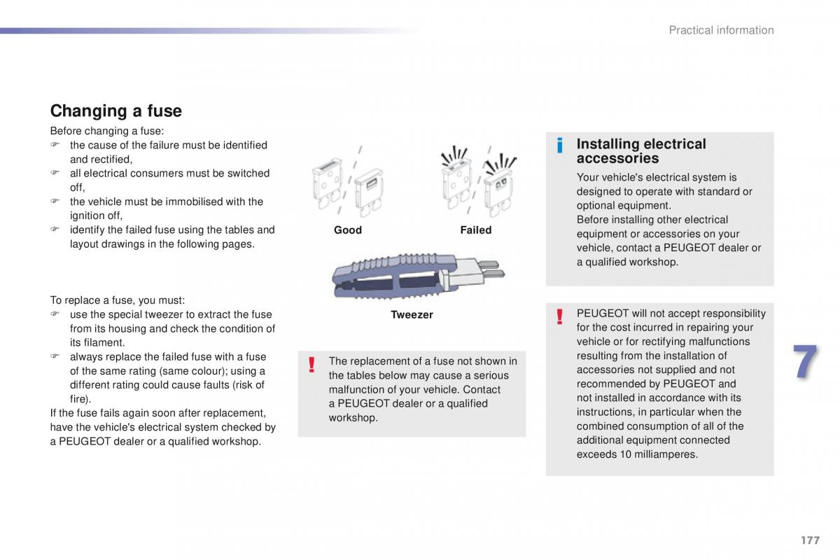 Peugeot 208 owners manual / page 179