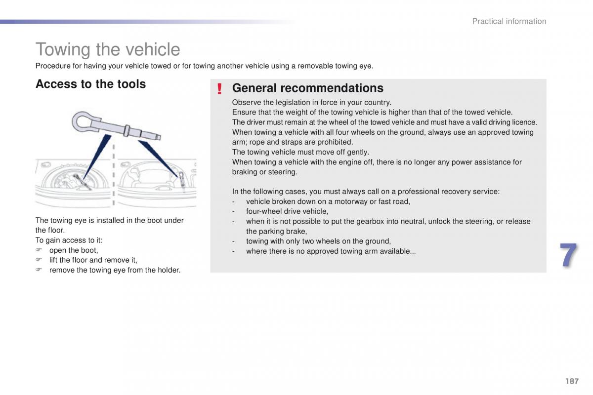 Peugeot 208 owners manual / page 189