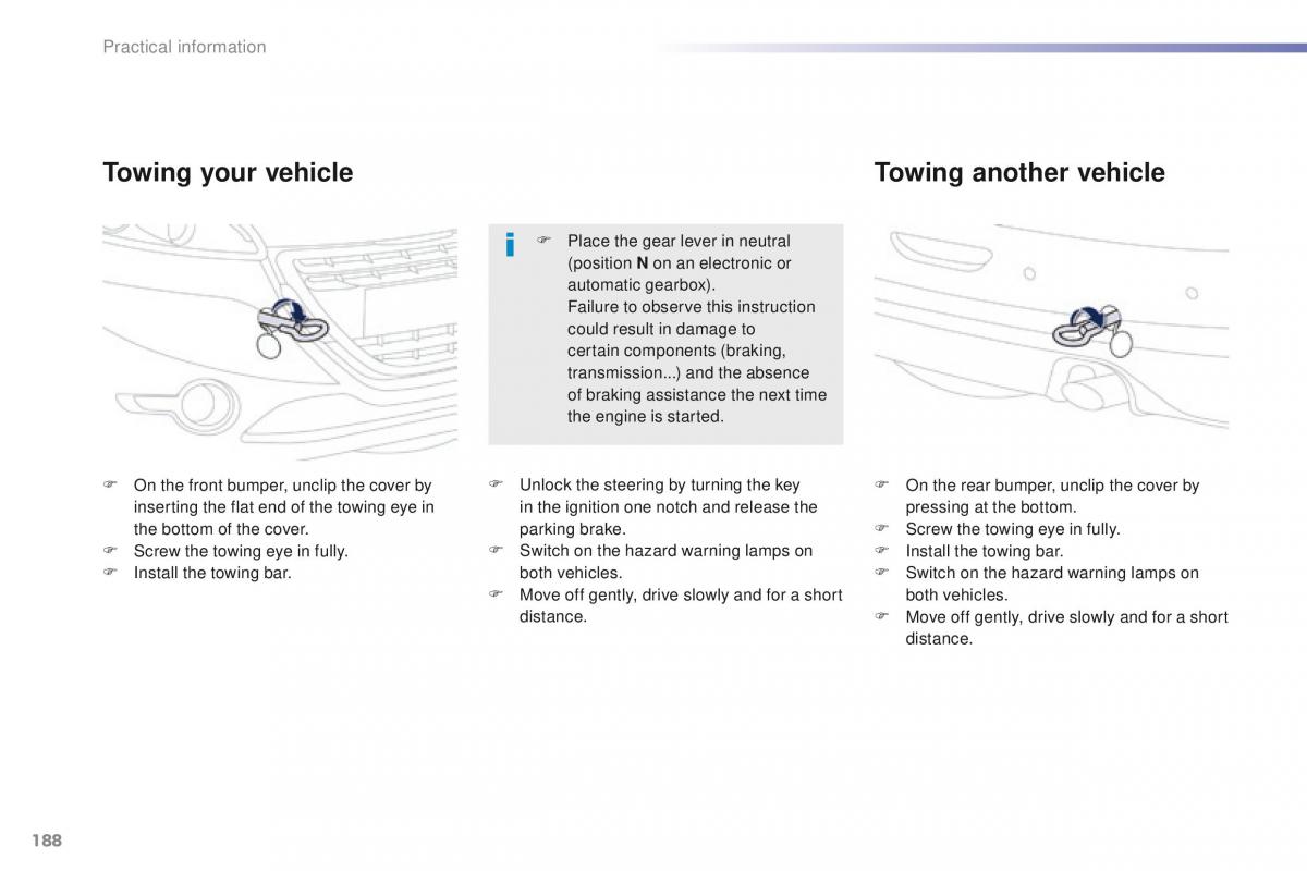 Peugeot 208 owners manual / page 190