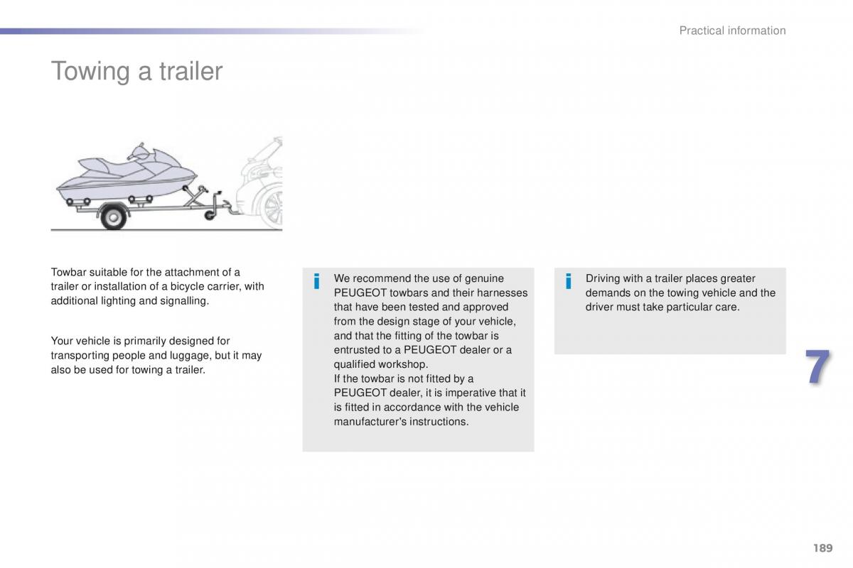 Peugeot 208 owners manual / page 191