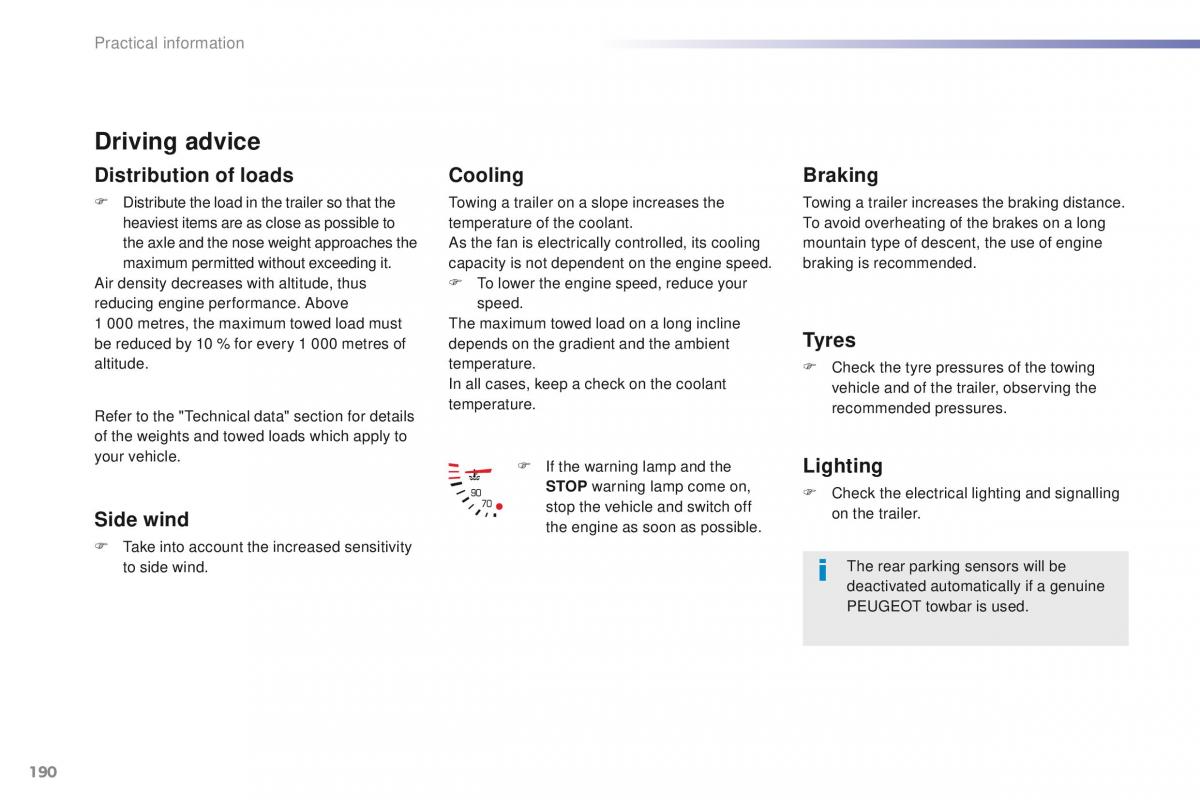 Peugeot 208 owners manual / page 192