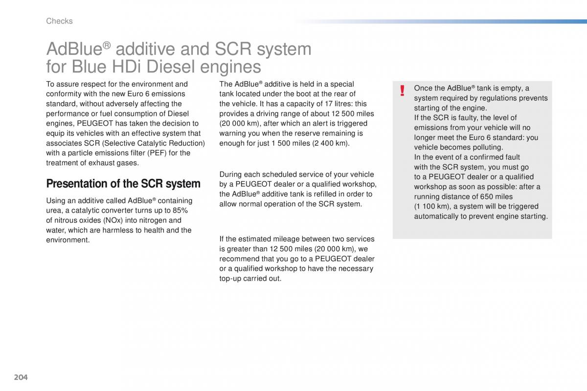 Peugeot 208 owners manual / page 206