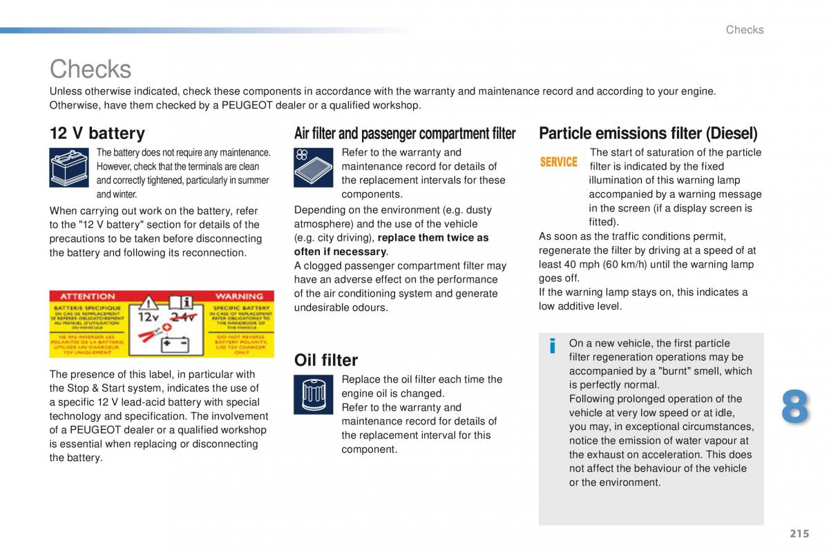 Peugeot 208 owners manual / page 217